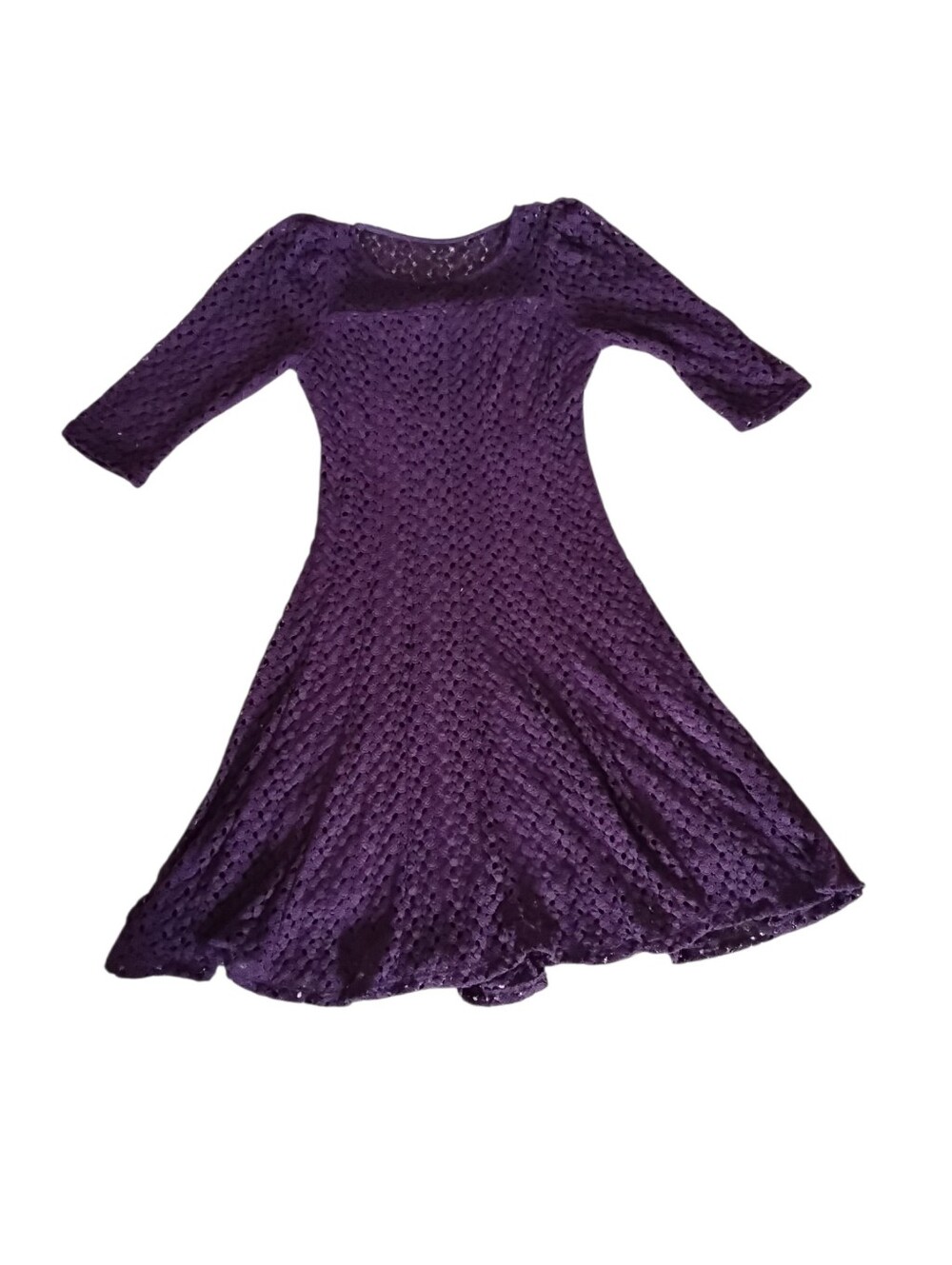 Chris McLaughlin Purple Crochet Dress Womens Size 6